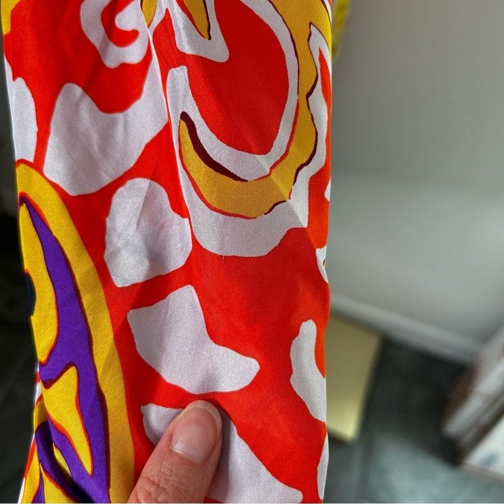 NWT J Crew Silk Midi Sarong Dress in Painted Paisley Orange SZ 10 Cocktail Dress - Picture 14 of 14